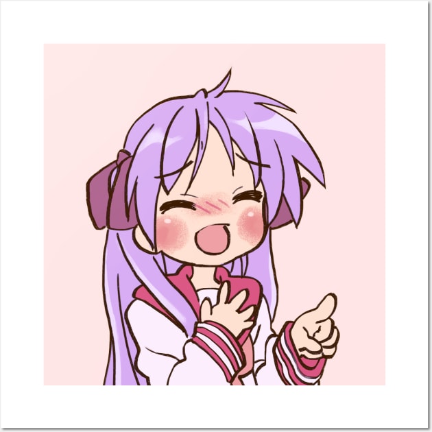 blushing laughing kagami hiiragi / lucky star Wall Art by mudwizard